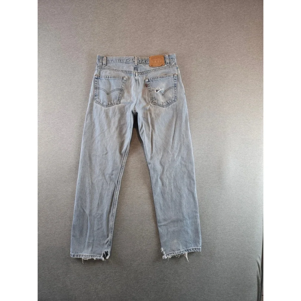 Vintage‎ Levi's 505 Jeans Mens W34 L30 Light Wash 1999 Straight Distressed 90s